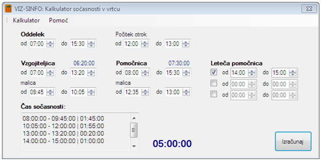 Kalkulator sočasnosti